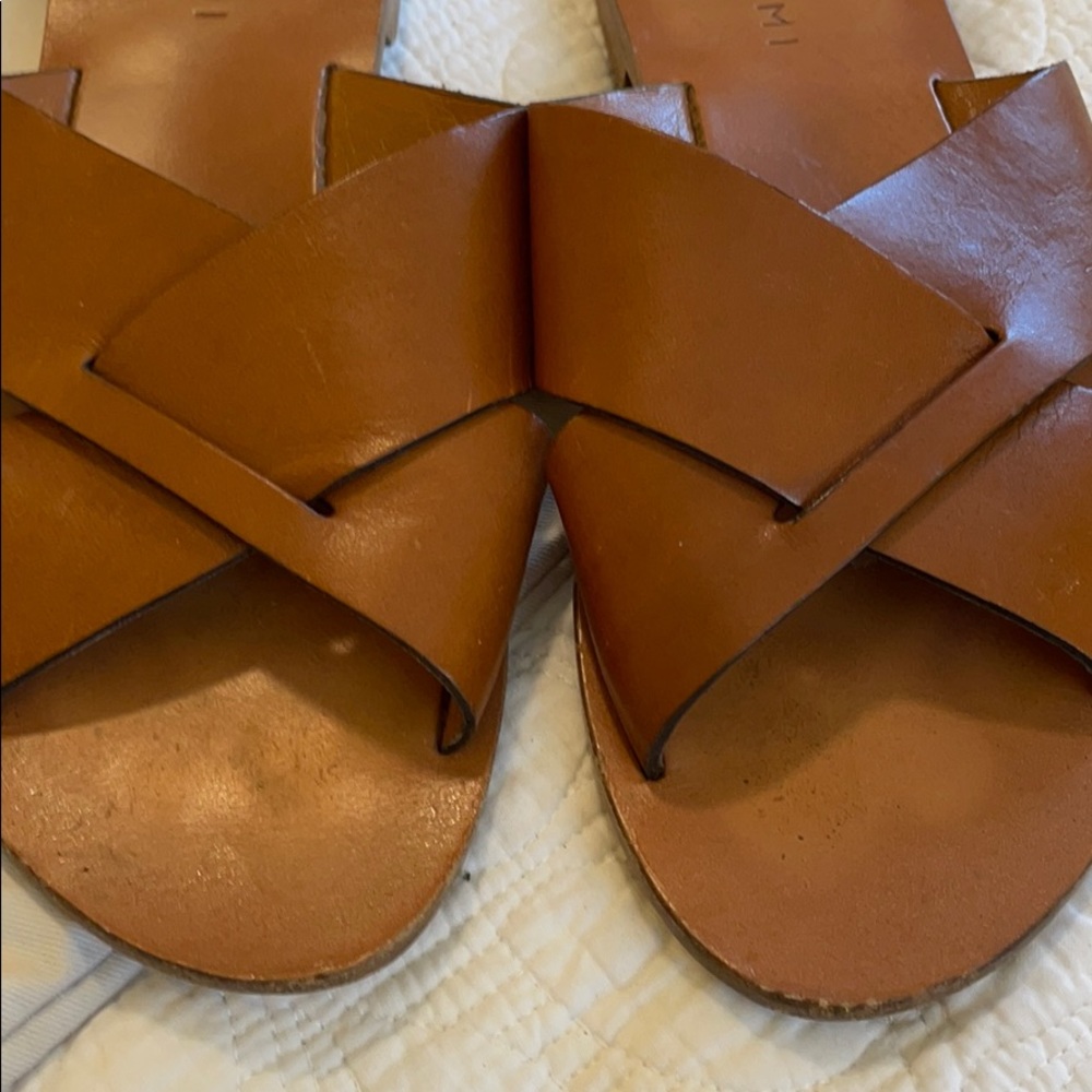 Gemi saddle brown slide sandals - Picture 2 of 7